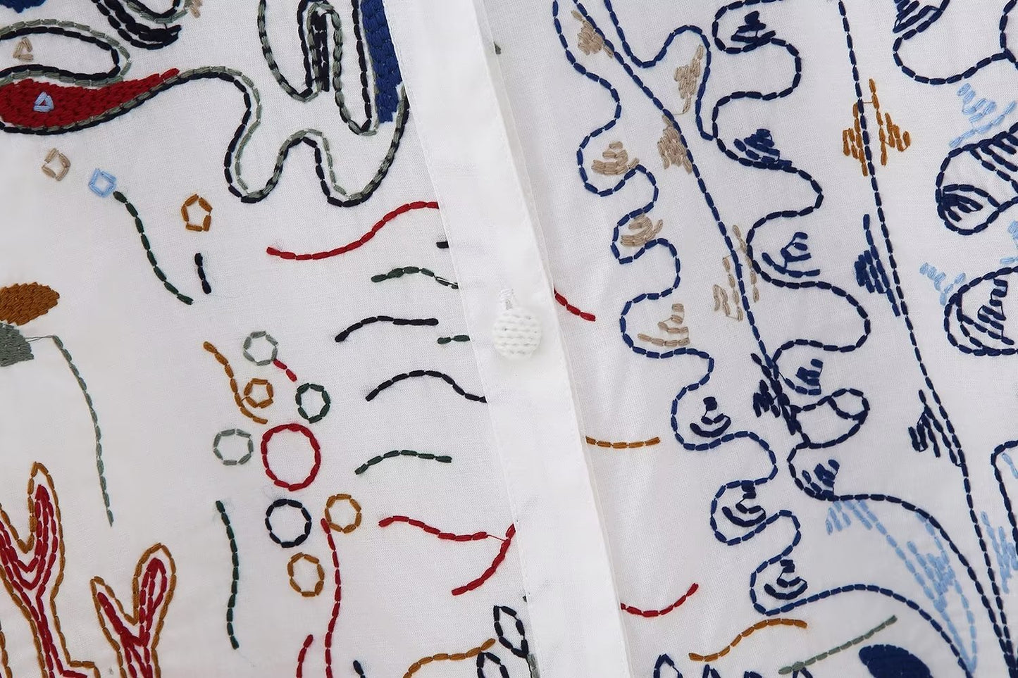 Boho Sea Life Embroided Shirt/ Skirt Set