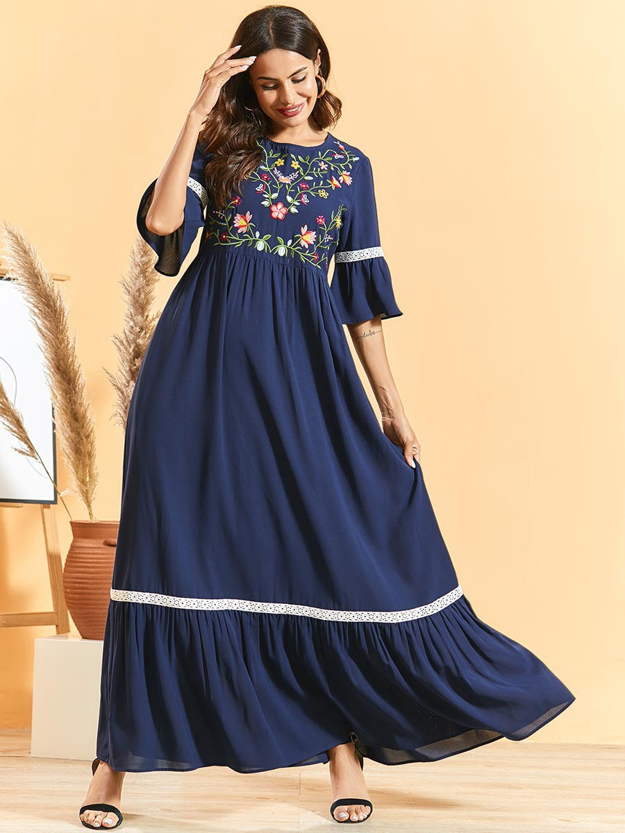 Women's Sophisticated Cotton Bohemian Dress