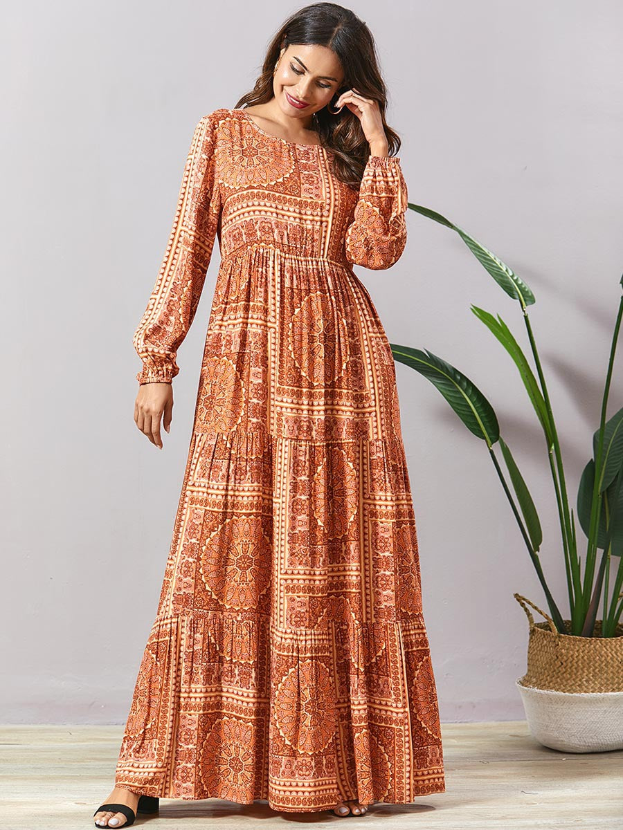Boho Chic Pleated Bohemian Maxi Dress for Women