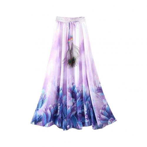 Boho Ethereal Flair Big Swing Flowy Floral Chiffon Skirt