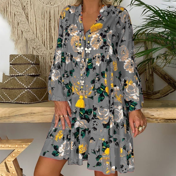 Bohemian Flair Ruffle Dress