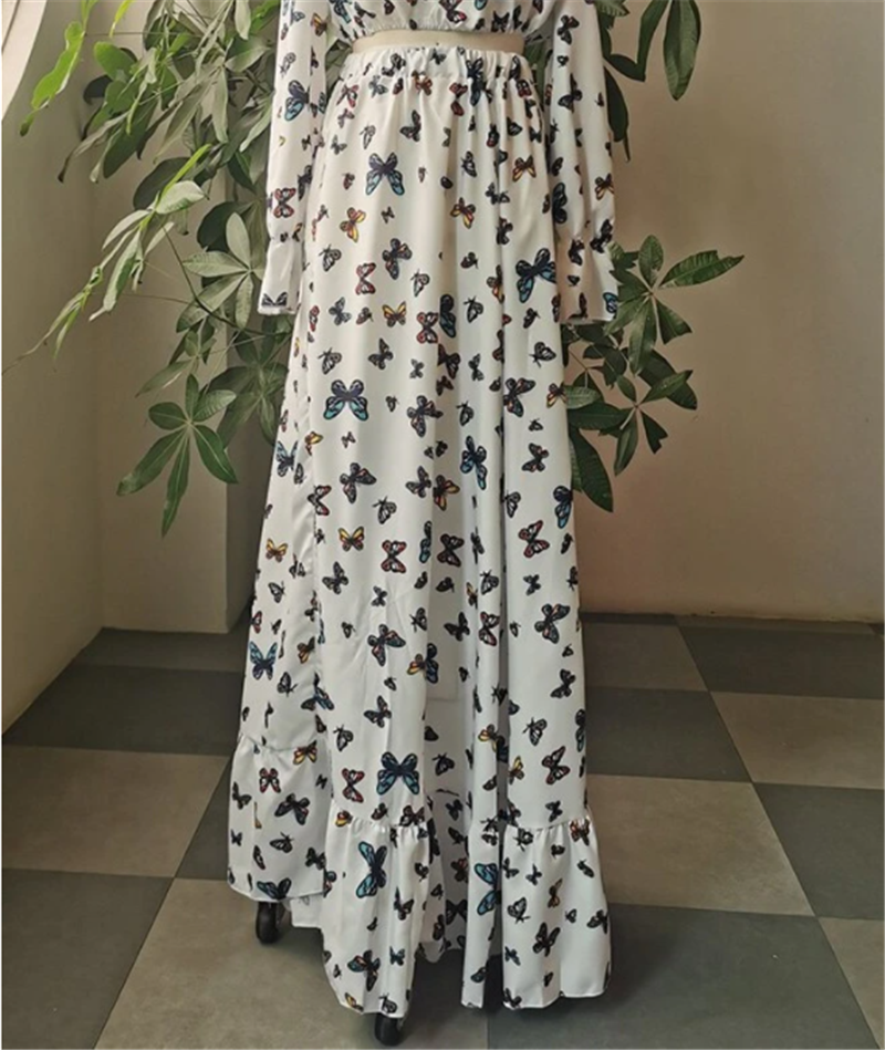 Two-Piece Bohemian Large Swing Skirt Beach Dress