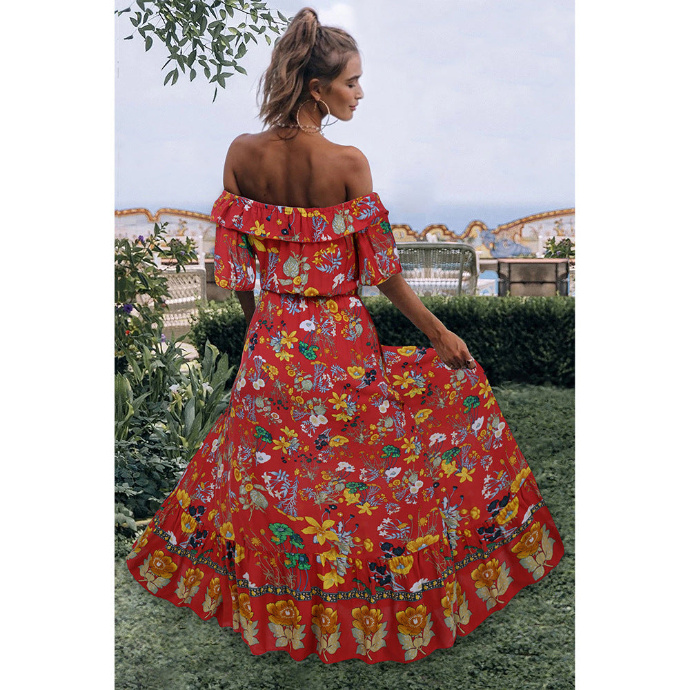Women's Floral Bohemian Maxi Dress