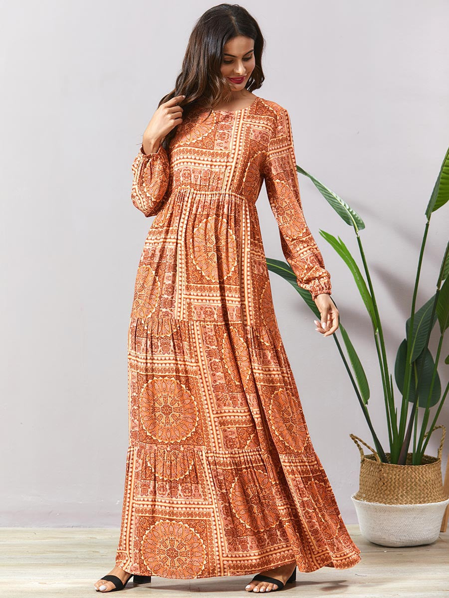 Boho Chic Pleated Bohemian Maxi Dress for Women