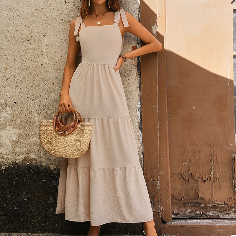 Boho Chic Women's Spaghetti-Strap Tie Dress