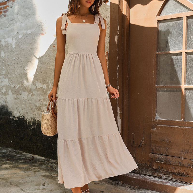 Boho Chic Women's Spaghetti-Strap Tie Dress