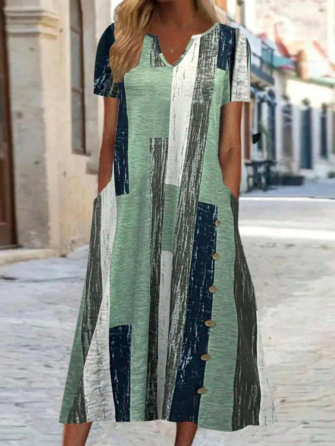 Modern Boho Casual Pocket Long Dress