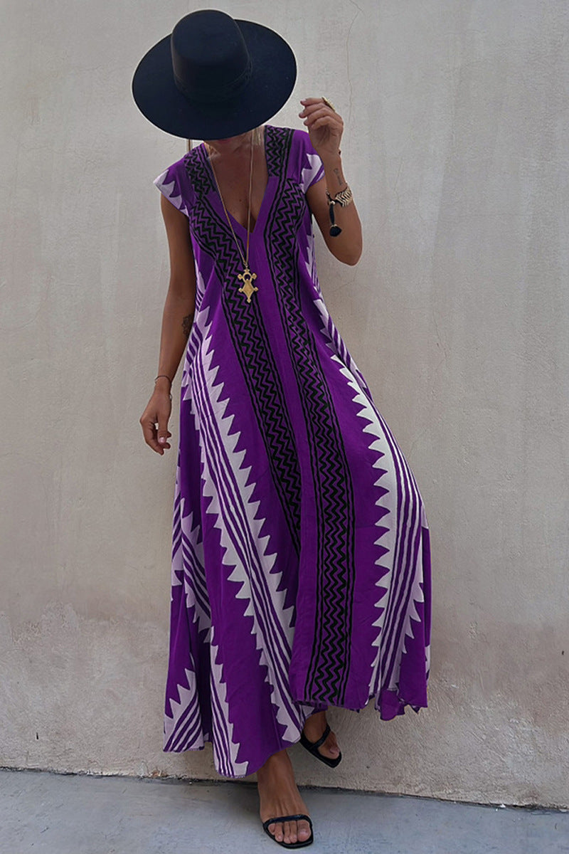 Boho Chic Women's Geometric Loose and Fluid Dress