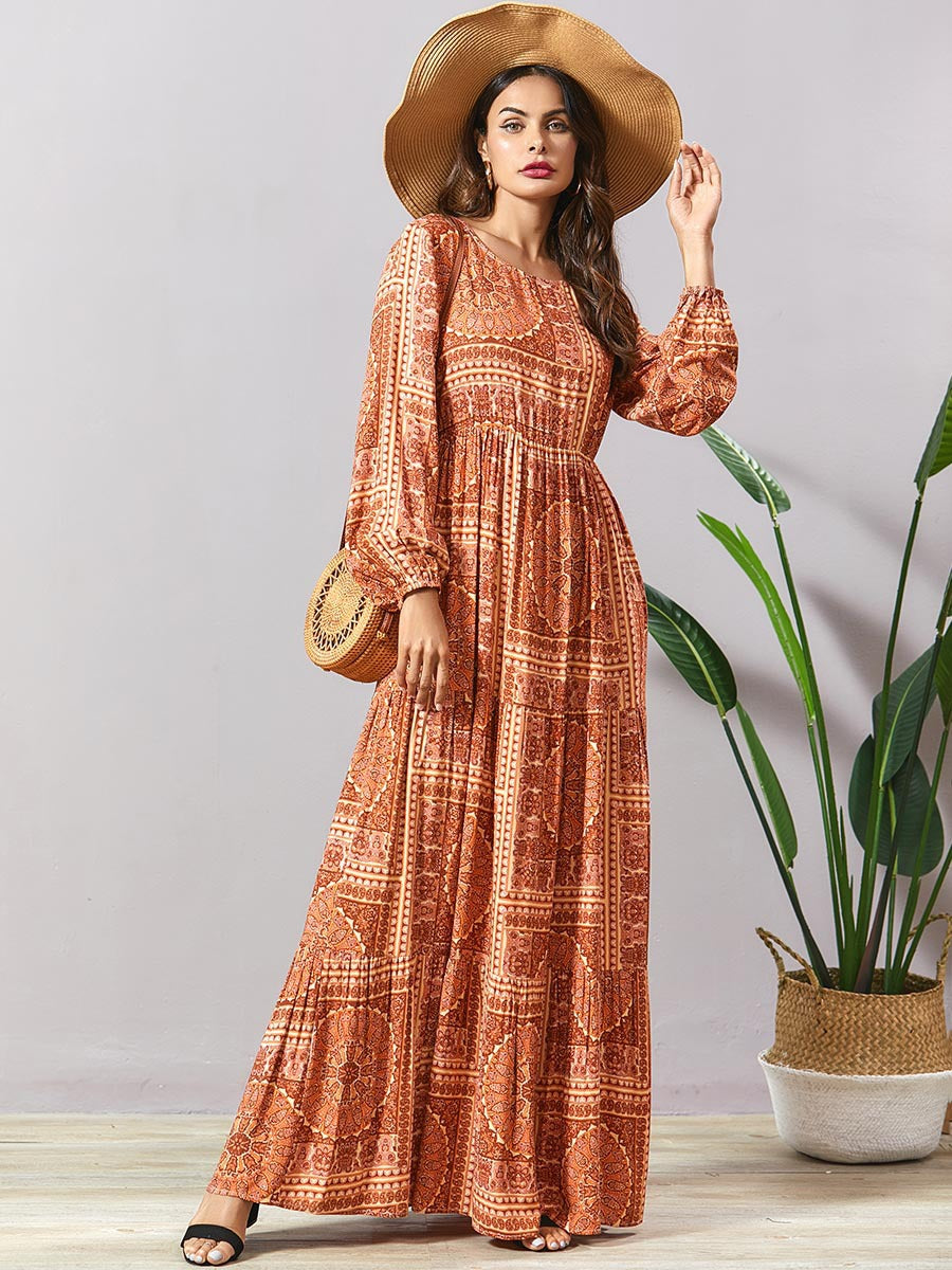 Boho Chic Pleated Bohemian Maxi Dress for Women