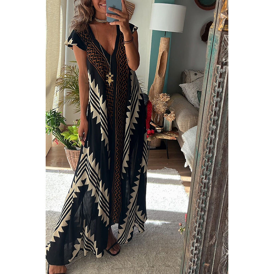 Boho Chic Women's Geometric Loose and Fluid Dress