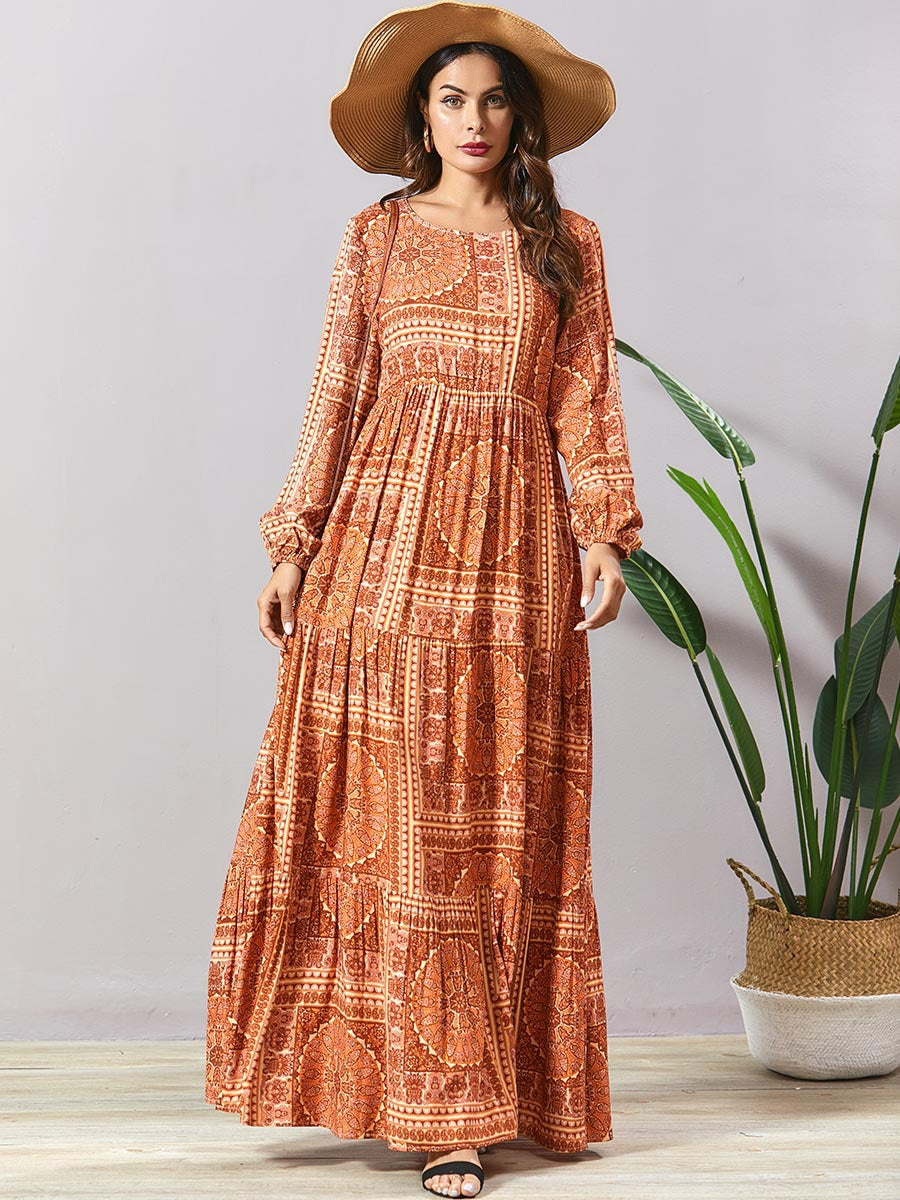 Boho Chic Pleated Bohemian Maxi Dress for Women