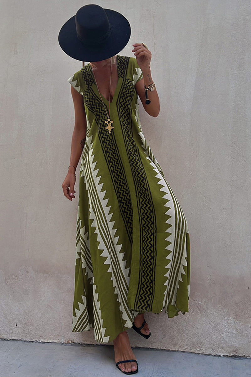 Boho Chic Women's Geometric Loose and Fluid Dress