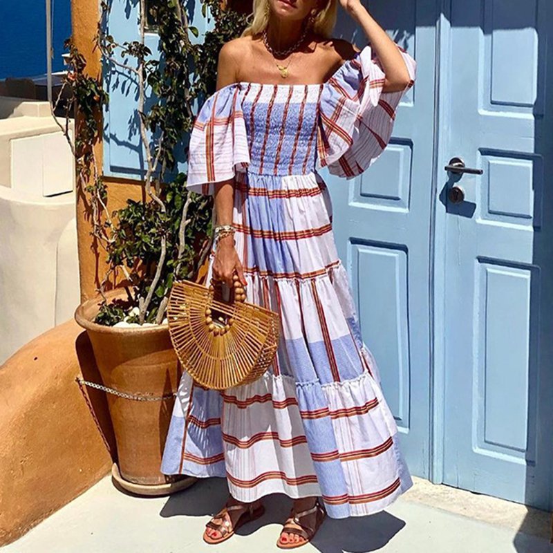 Women's Stylish Off the Shoulder Tiered Boho Dress Sashay Apparel