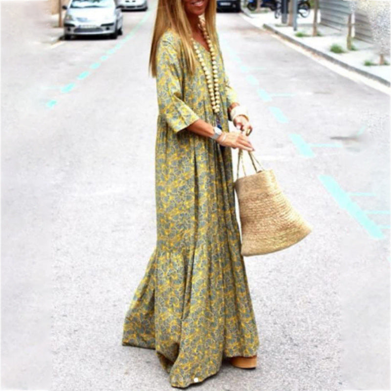 Women's Fashionable Printed Bohemian Loose Dress
