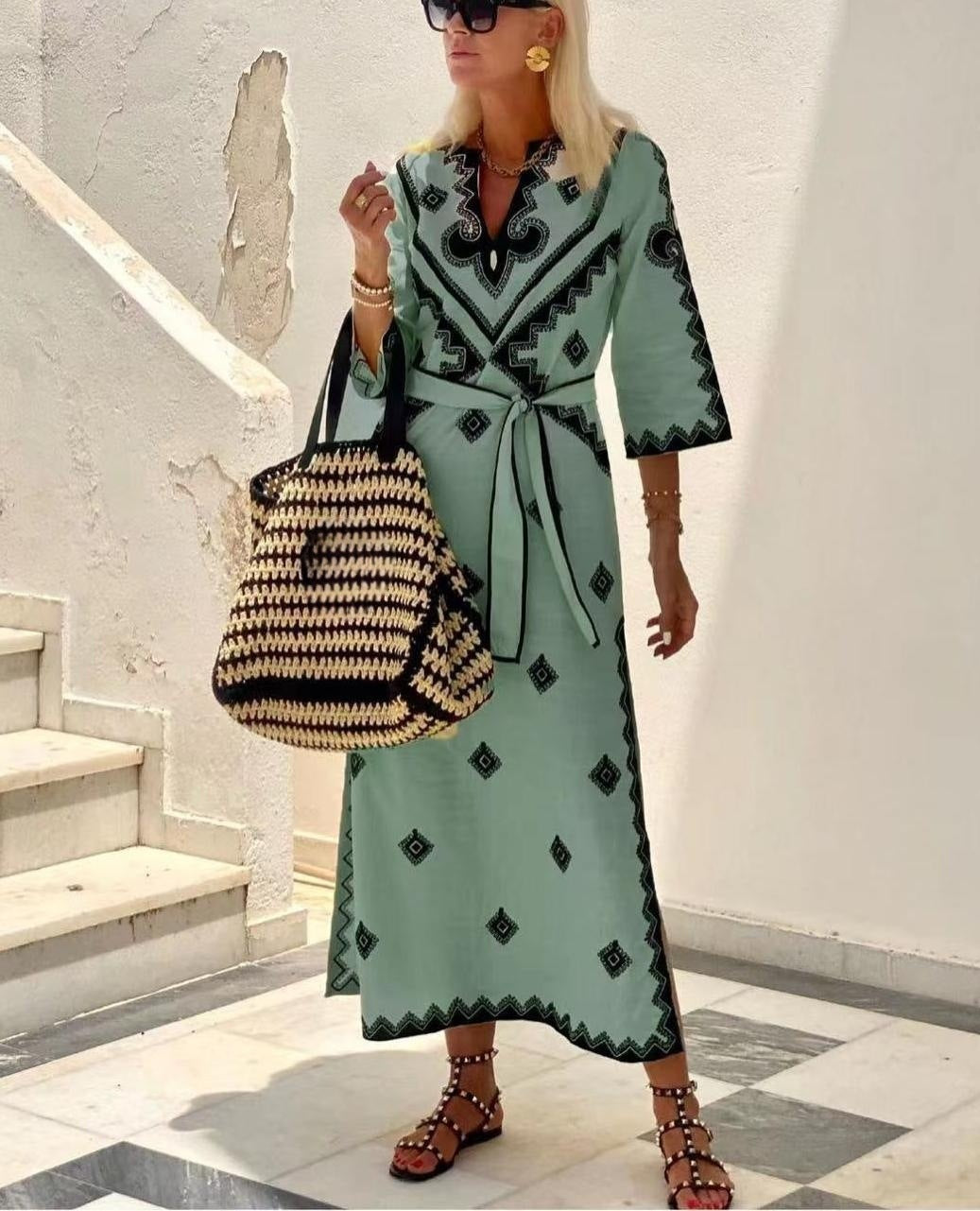 Linen Mod-Bohemian Dress for Women