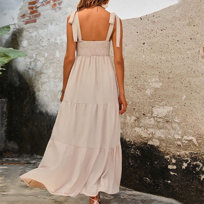 Boho Chic Women's Spaghetti-Strap Tie Dress