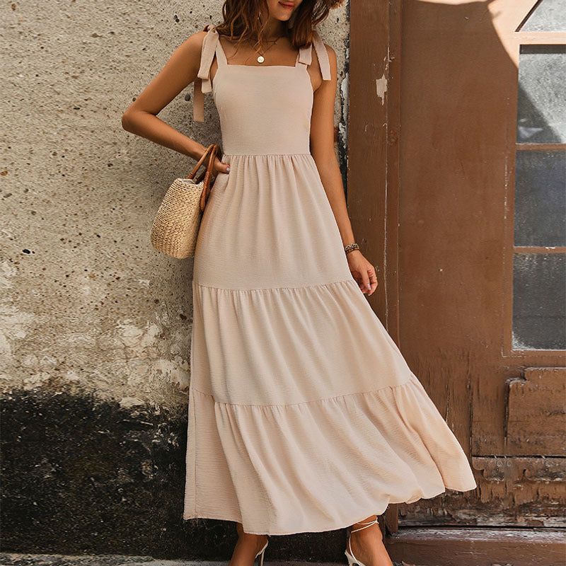 Boho Chic Women's Spaghetti-Strap Tie Dress
