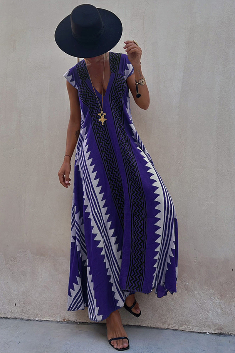 Boho Chic Women's Geometric Loose and Fluid Dress