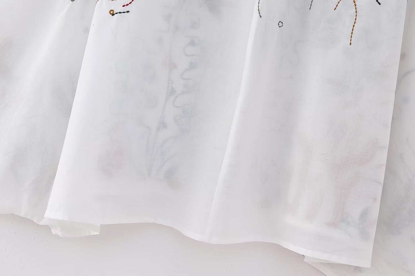 Boho Sea Life Embroided Shirt/ Skirt Set