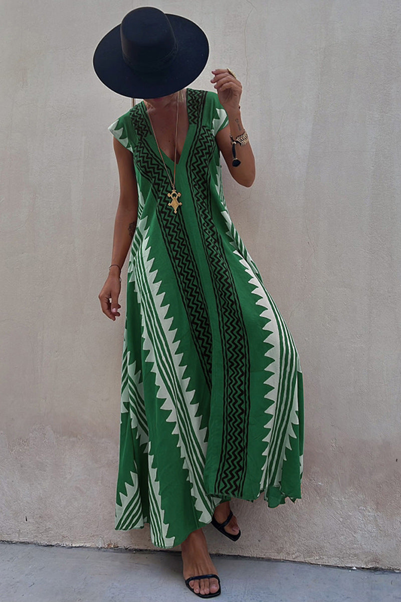 Boho Chic Women's Geometric Loose and Fluid Dress
