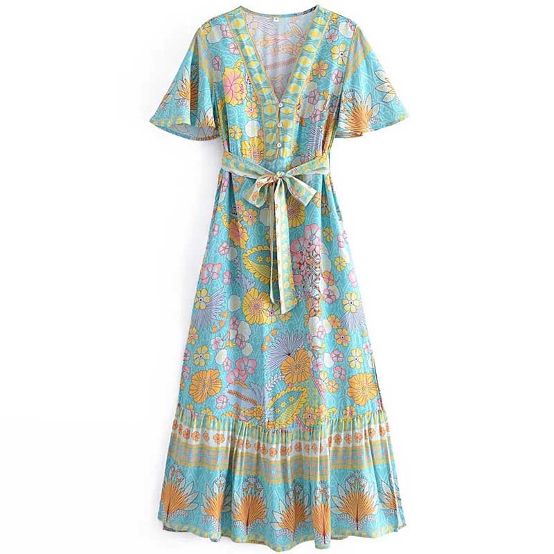 Boho Chic Ladies Fashion Cotton Blend Dress