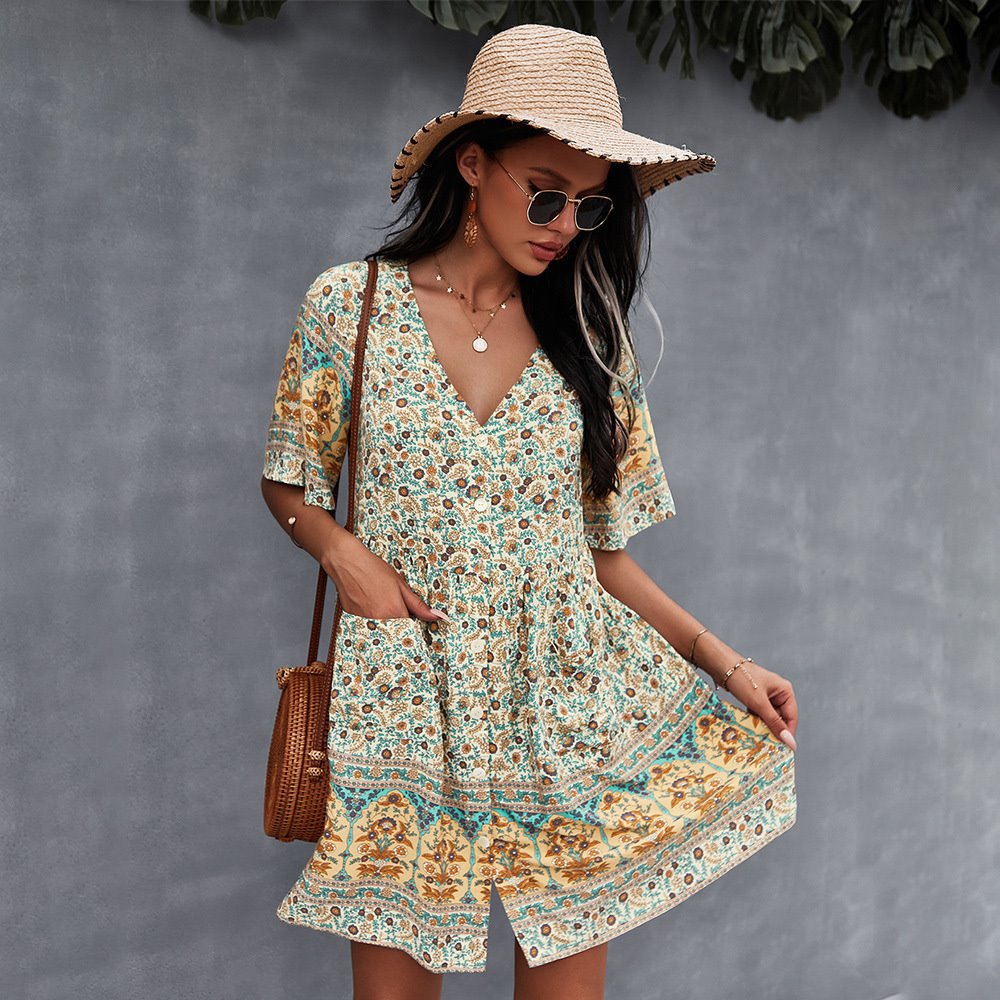 Charming Bohemian Style Mini Dress for Women