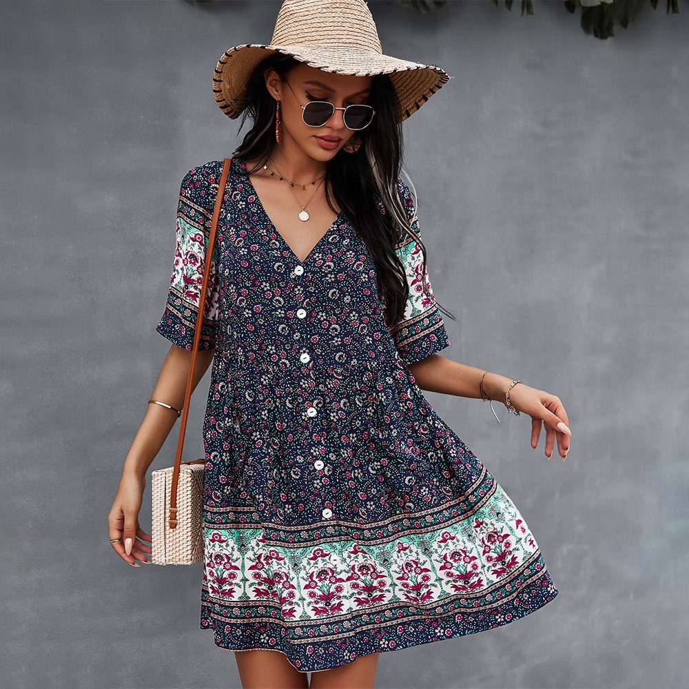Charming Bohemian Style Mini Dress for Women