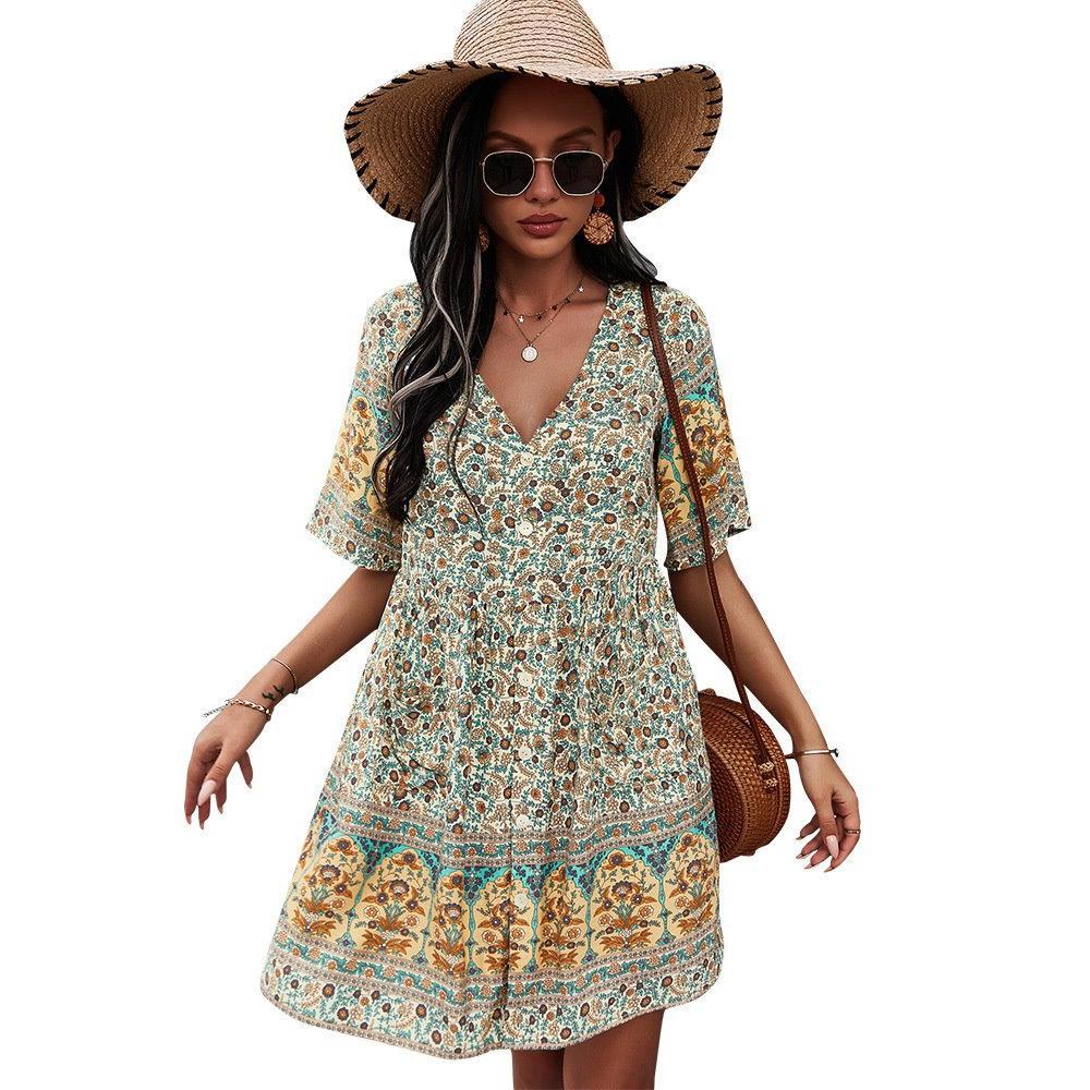 Charming Bohemian Style Mini Dress for Women
