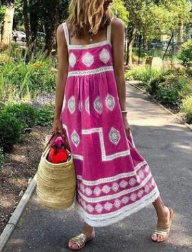 Boho Casual Sling Dress for Women