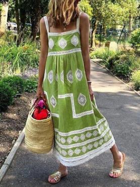 Boho Casual Sling Dress for Women