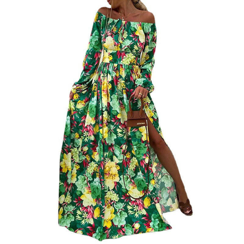 Boho-Chic Women's High Street Floral Print Dress