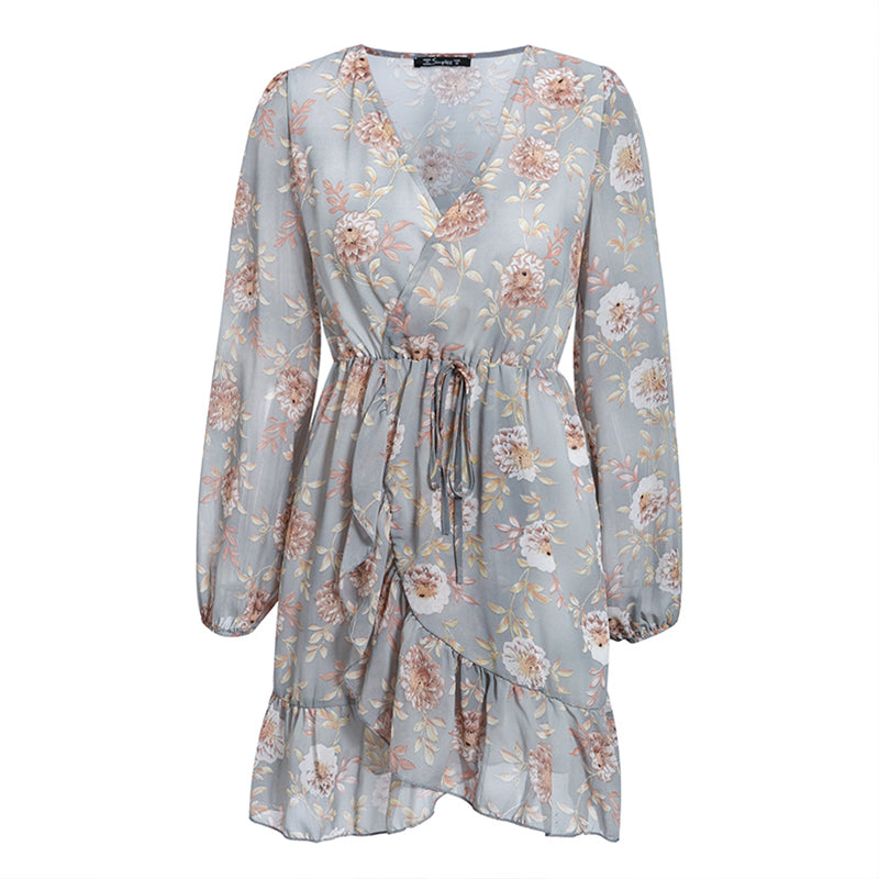 Haute Boho Chic Flower Lantern Sleeve Dress for Women