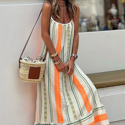 Bohemian Nouveau Sling Loose Maxi Dress for Women