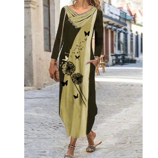 Haute Boheme Cotton Blend Boho Chic Long-Sleeved Dress