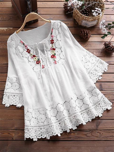 British Style Boho Loose Blouse for Women