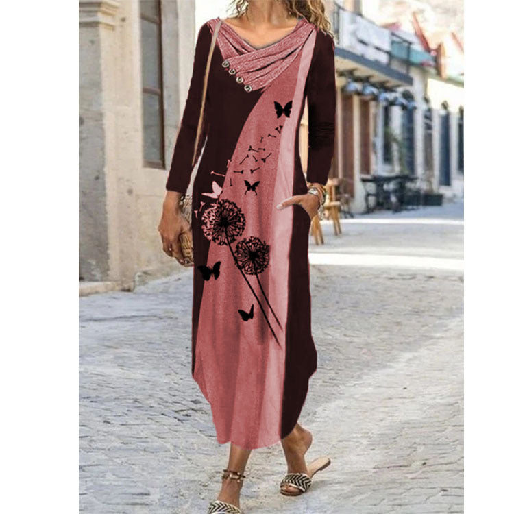 Haute Boheme Cotton Blend Boho Chic Long-Sleeved Dress