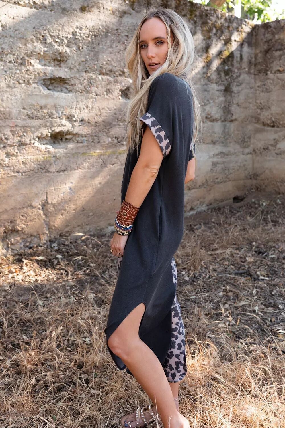 Boho Chic Midi Wrap Dress for Women