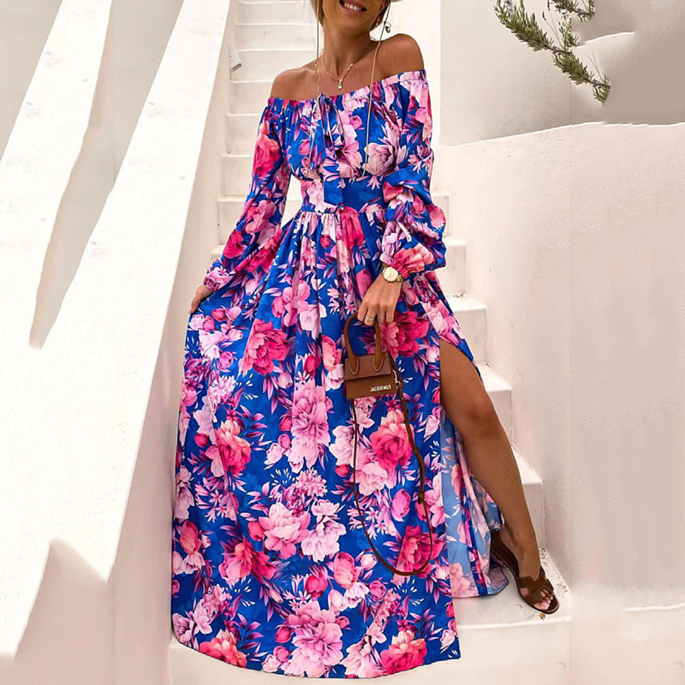 Boho-Chic Women's High Street Floral Print Dress