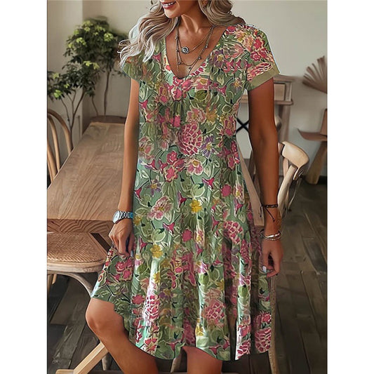 Go-To Classic Women's Boho Midi Dress