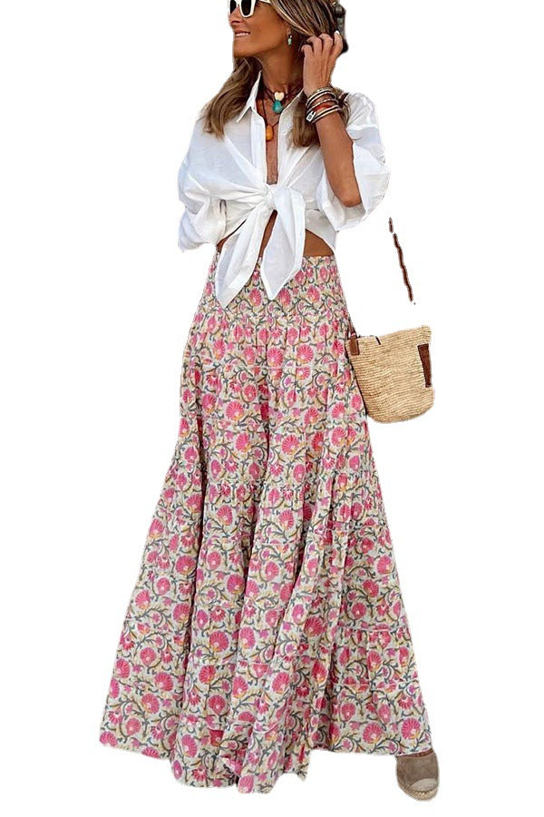 Boho Chic Leisure Maxi Swing Skirt