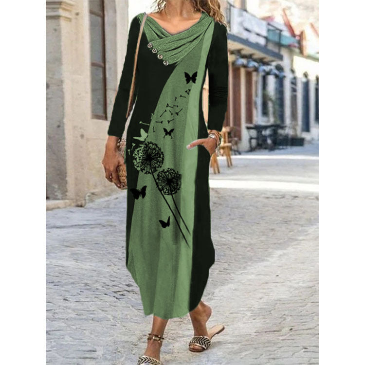 Haute Boheme Cotton Blend Boho Chic Long-Sleeved Dress