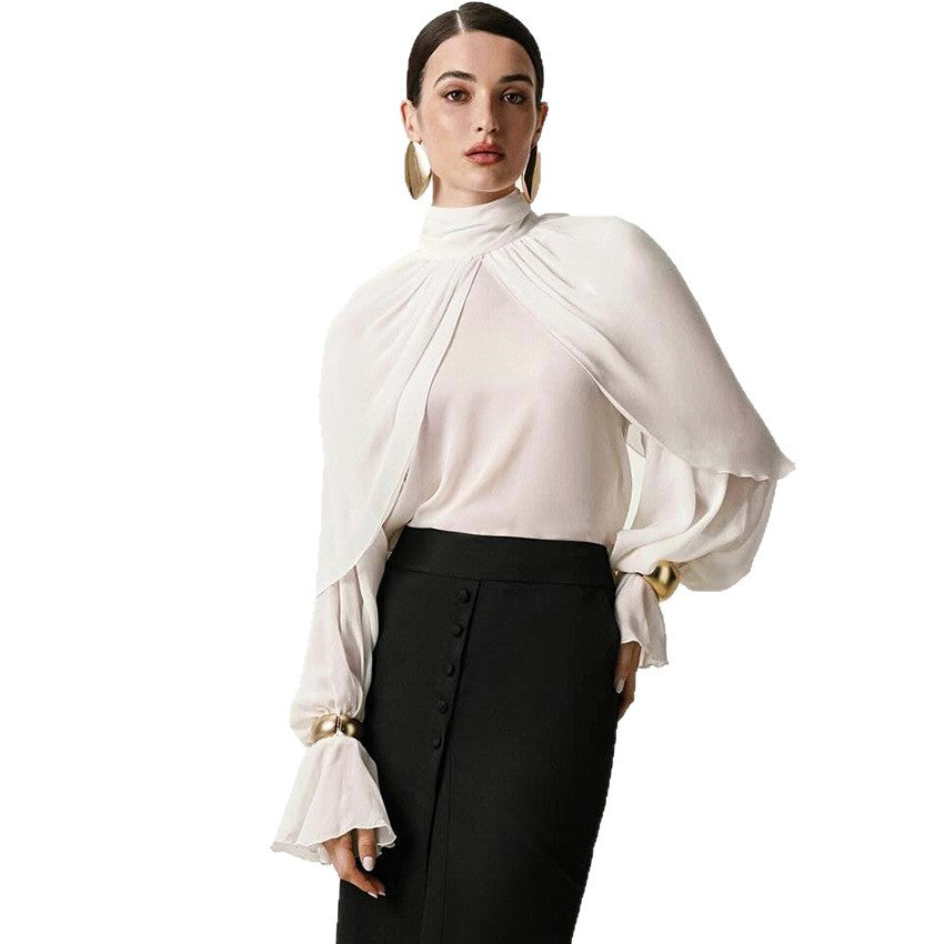 Womens Stylish Chic Turtleneck Shirt – Slim Fit Long Sleeve Pullover Top